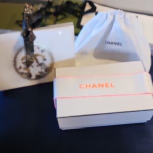 Chanel White Box with Pink Ribbon